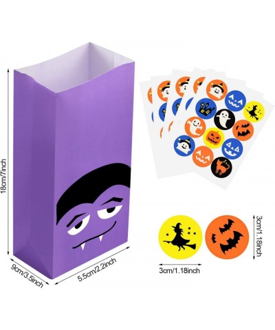 54 Pieces Halloween Trick or Treat Goody Bags Paper Bags 9 Design Party Favor Candy Bags with 60 Pieces Halloween Stickers $1...