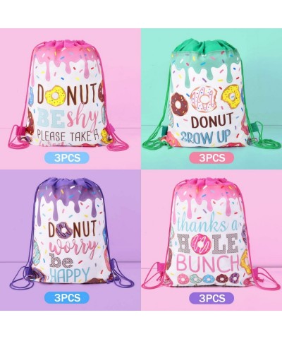 Donut Birthday Party Supplies Donut Grow Up Gift Goody Bags Drawstring Bags for Donut Theme Birthday Party Decorations Set of...