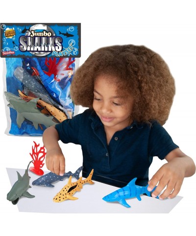 Shark from Deluxebase. Large Animal Figures Toy Set. Bag of large shark toys including a Great White Shark and Whale Shark. P...