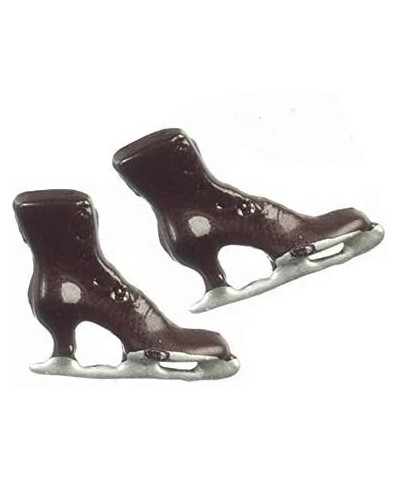 Dollhouse Victorian Ladies Brown Ice Skates Miniature Shoe Shop Accessory $17.25 Dollhouse Accessories