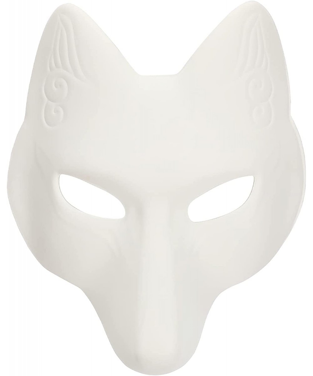 Halloween Fox Mask Costume DIY Blank Mask Japanese Kabuki Kitsune Masks for Halloween Masquerade Costume Prop $21.35 Kids' Dr...