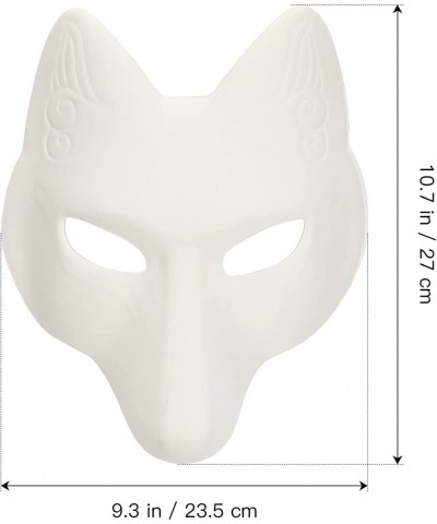 Halloween Fox Mask Costume DIY Blank Mask Japanese Kabuki Kitsune Masks for Halloween Masquerade Costume Prop $21.35 Kids' Dr...