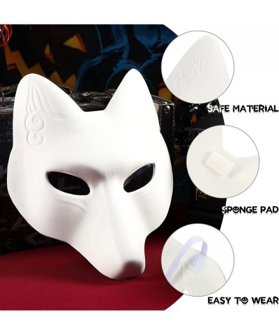 Halloween Fox Mask Costume DIY Blank Mask Japanese Kabuki Kitsune Masks for Halloween Masquerade Costume Prop $21.35 Kids' Dr...