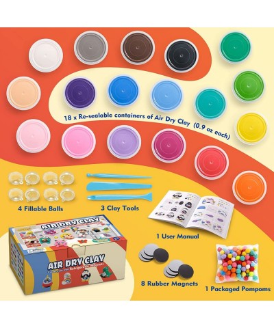 Air Dry Clay Kit for Kids Create Your Own Refrigerator Magnets with Modeling Clay Art Activity Set Craft Project Gifts for Bo...