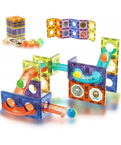 Magnetic Tiles 3D Clear Color Magnetic Building Blocks Set 40 Pcs Magnet Tiles Toys with Marble Run Educational STEM Toys Bui...