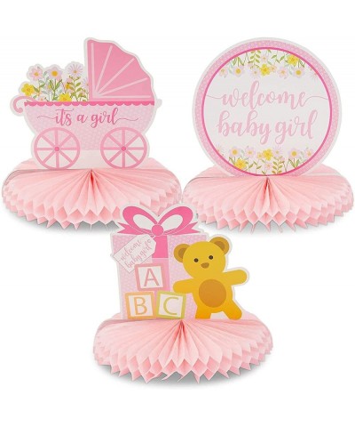 6 Pack Baby Shower Table Honeycomb Decorations for Girl 3 Designs $19.84 Kids' Party Centerpieces