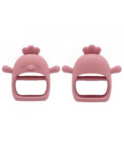 Animal Shaped Silicone Mitten Teething Toy Non-Toxic (Dark Pink) $17.25 Baby Teether Toys