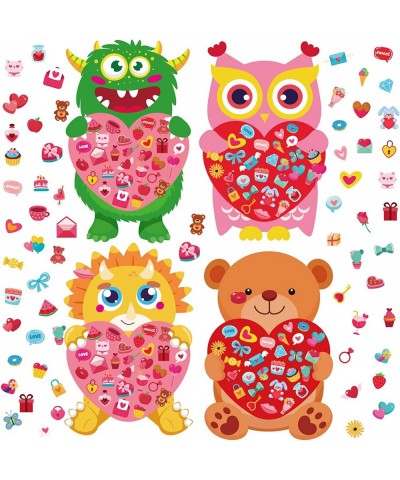 Valentine's Day Craft Kits 1.8FT DIY Love Bear Owl Dinosaur Monster Craft Kit for Kids Valentine Crafts Wall Hanging Decorati...