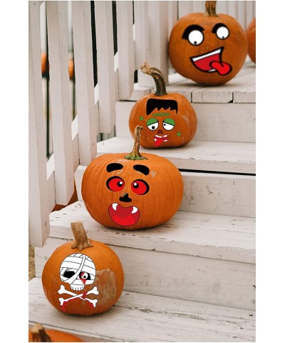 Halloween Pumpkin Decorating Stickers Halloween DIY Pumpkin Face Stickers for Kids Halloween Party Decoration for Parties Kid...