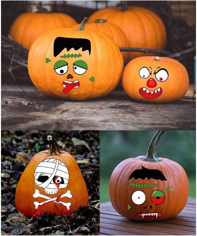 Halloween Pumpkin Decorating Stickers Halloween DIY Pumpkin Face Stickers for Kids Halloween Party Decoration for Parties Kid...