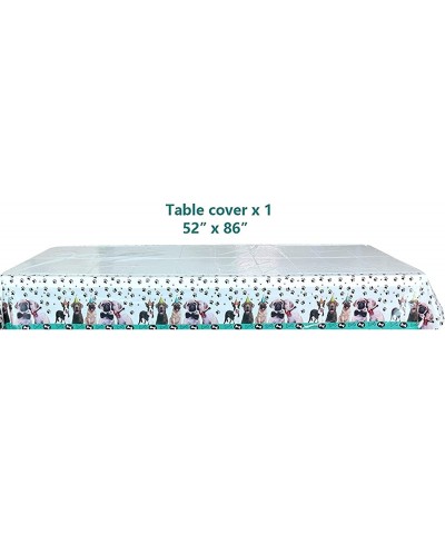 Dog Birthday Tablecloth Puppy Theme Party Tablecloth Dog Paw Prints Table Covers for Dog Puppy Birthday Theme Party Decoratio...