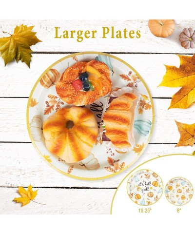 Fall Plates and Napkins Party Supplies Serves 16 Large 10.25" and 8" Pumpkin Plates 12oz Paper Cups Napkins Cutlery Included ...