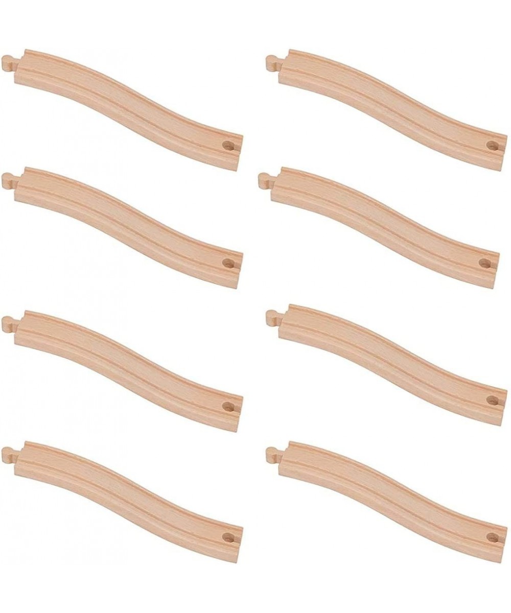 Toys Wooden Train Ascending Tracks Pack of 8 Compatible with All Major Wooden Railways Including Thomas Brio Chuggington Imag...