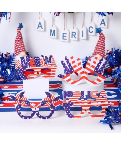 84Pcs 4th of July Party Favors Set Costume Photos Booth Eyeglasses Necklaces Bracelets Tattoos Decorations for Patriotic Memo...