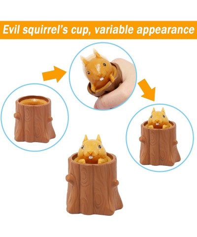 Squeeze Squirrel Toy Decompression Evil Squirrel Cup Sensory Fidget Toys Funny Rubber Squishes Toy Stress Relief Weird Play G...