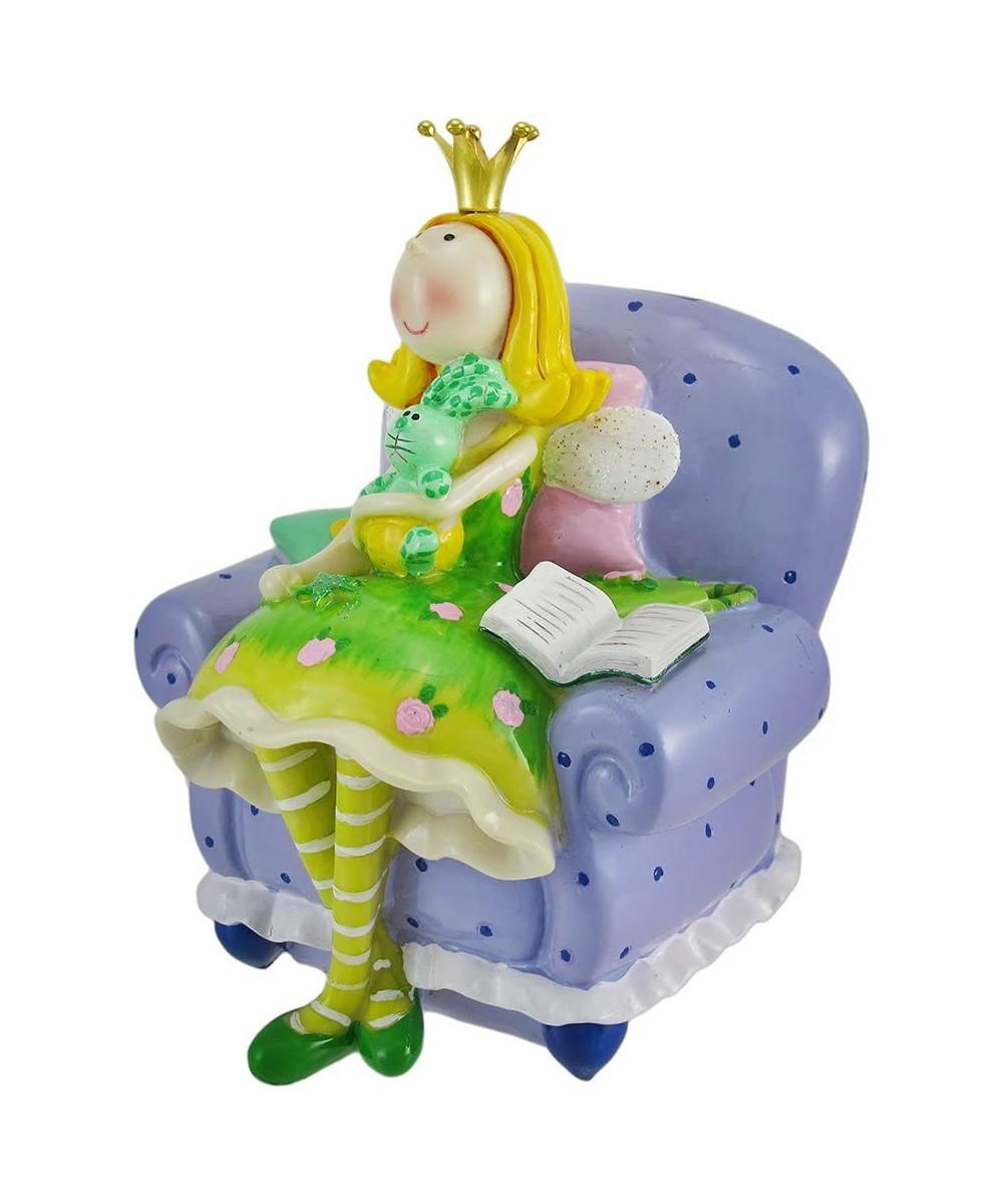 Bedtime Story Fairy Princess Coin Bank Purple Chair Green Dress $29.42 Kids' Money Banks