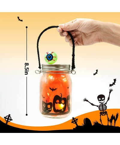 Halloween Craft Kit for Kids 4 pcs Glass Mason Jar with accessories for DIY Lantern Jar Halloween Art & Craft Party Supplies ...