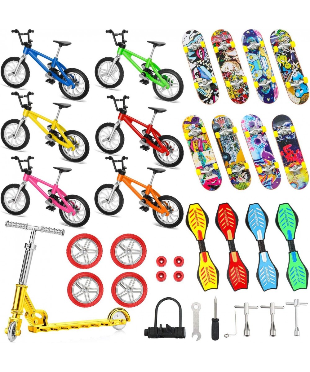 34 Pieces Mini Finger Toys Set Finger Skateboards Finger Bikes Scooter Tiny Swing Board Fingertip Movement Party Favors Repla...