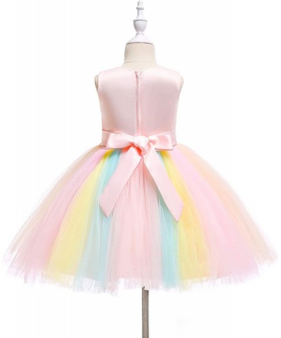 Christmas Girls Flower Dress Lace Rainbow Tulle 3D Embroidery Beading Princess Pageant Wedding Party Dresses $61.54 Kids' Cos...