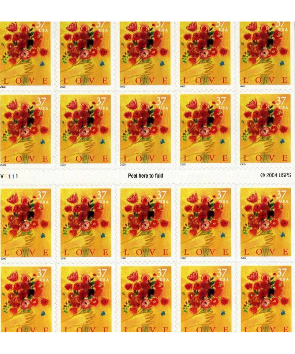 Love Bouquet 20 x 37 Cent US Postage Stamps Scot 3898 $33.67 Collectibles Display & Storage