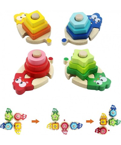 Wooden Sorting & Stacking Toys for Toddler 2 3 4 Year Old Montessori Toys Color Recognition Shape Sorter Educational Puzzle B...