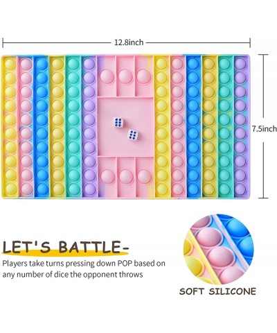 Big Size Pop Game Fidget Toy Silicone Bubble Rainbow Chess Board Push Popping Sound Popper Sensory Toys for Parent Child Inte...