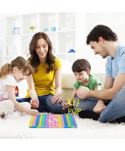 Big Size Pop Game Fidget Toy Silicone Bubble Rainbow Chess Board Push Popping Sound Popper Sensory Toys for Parent Child Inte...