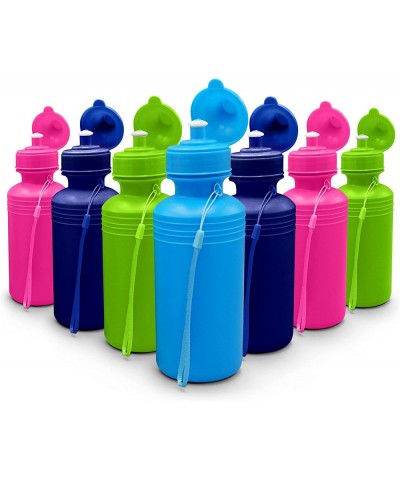 Bulk Water Sports Bottles for Kids (12 Pack) 18 oz Squeeze Reusable Plastic Neon Colors Water Bottle BPA Free Bike Kids Water...