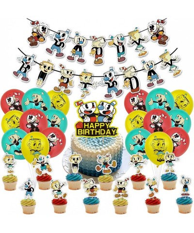 Lovely The Cuphead Show Birthday Party Supplies Cuphead Show party supplies include Cupcake decoration Stickers cake decorati...