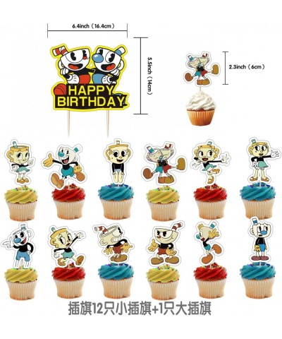 Lovely The Cuphead Show Birthday Party Supplies Cuphead Show party supplies include Cupcake decoration Stickers cake decorati...