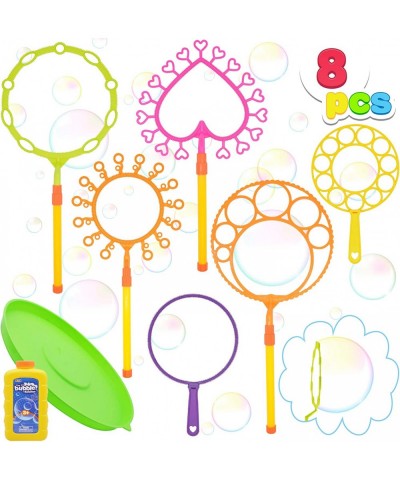 Bubble Wand Set with 16oz Bubble Solution 10" Large Bubble Wands Colorful Bubble Wands for Kids Indoor and Outdoor Play Chris...