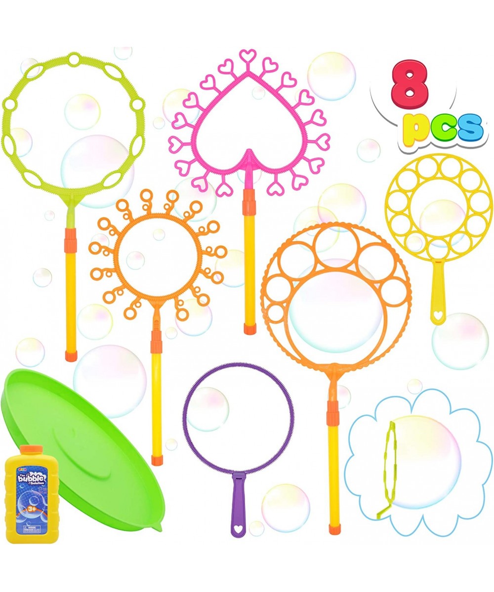 Bubble Wand Set with 16oz Bubble Solution 10" Large Bubble Wands Colorful Bubble Wands for Kids Indoor and Outdoor Play Chris...