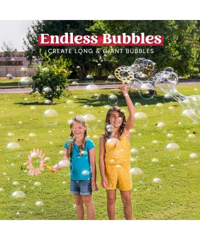 Bubble Wand Set with 16oz Bubble Solution 10" Large Bubble Wands Colorful Bubble Wands for Kids Indoor and Outdoor Play Chris...