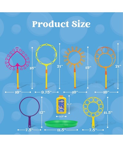 Bubble Wand Set with 16oz Bubble Solution 10" Large Bubble Wands Colorful Bubble Wands for Kids Indoor and Outdoor Play Chris...