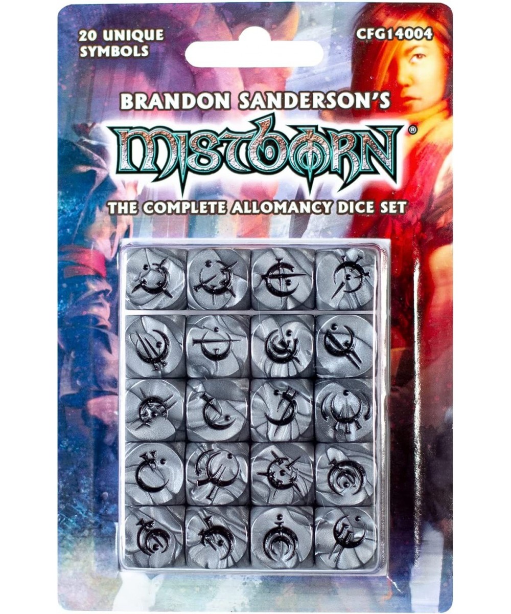 Mistborn Adventures - Mistborn Dice: The Complete Allomancy Set – 20 Silver Colored Polyhedral 6 Sides Includes 20 dice –D6 $...