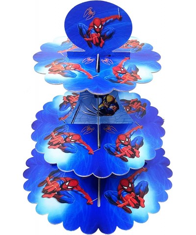 Spidey and His Amazing-Friends Spider Cupcake Stand 3 Tier Cakes Stand Holder- Spider Themed Party Supplies Decoration Favors...