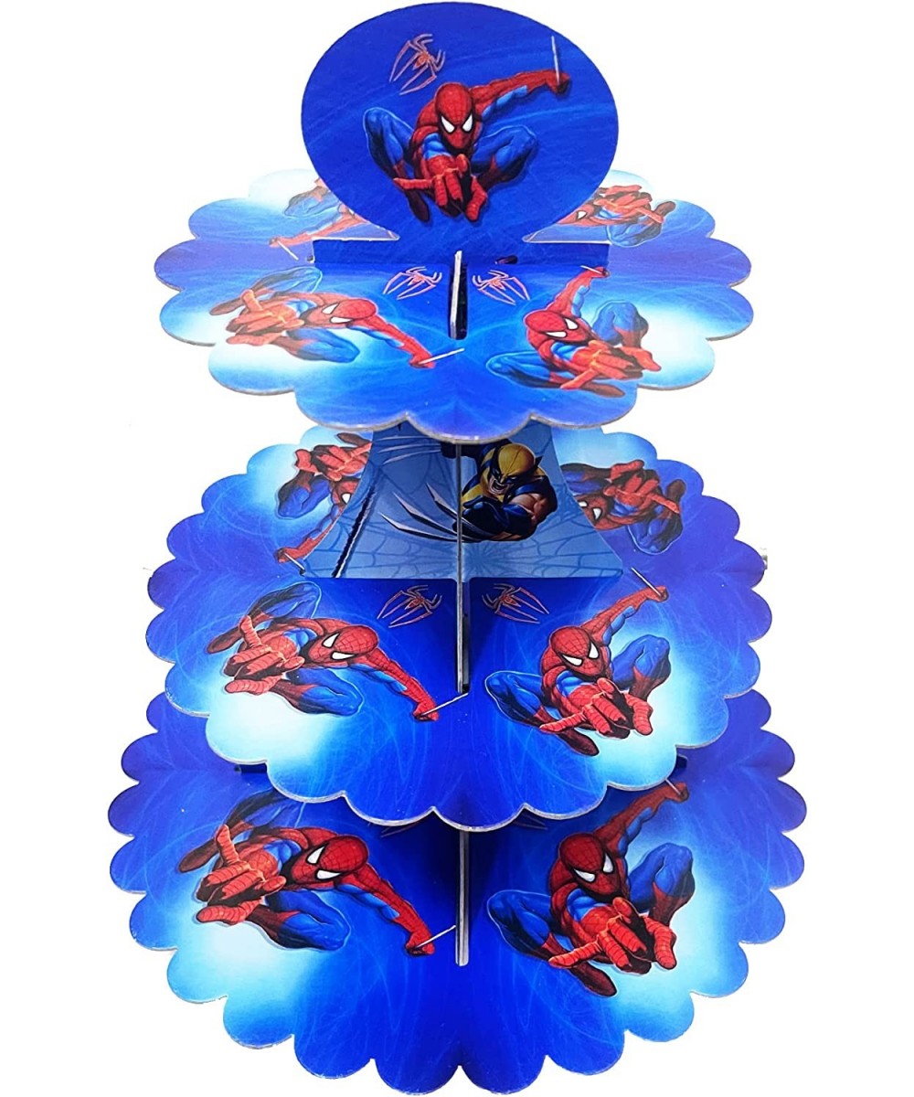 Spidey and His Amazing-Friends Spider Cupcake Stand 3 Tier Cakes Stand Holder- Spider Themed Party Supplies Decoration Favors...