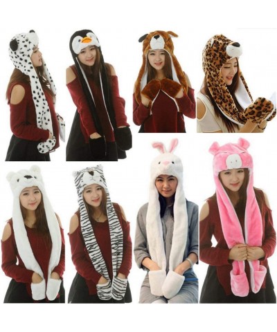 Cartoon Animal Hood Hoodie Hat with Attached Scarf and Mittens $26.17 Kids' Dress-Up Accessories