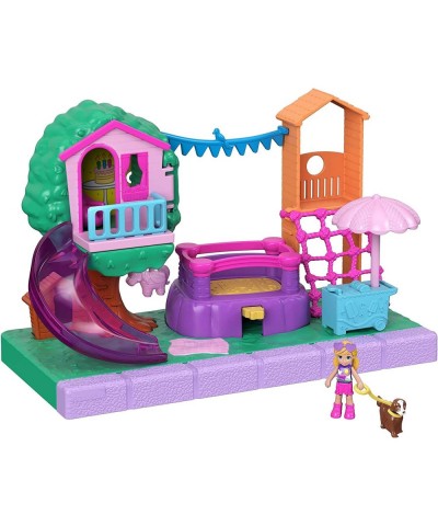 Pollyville Playground Adventure Playset Micro Polly Doll Treehouse Slide Bouncy Castle Jungle Gym Ice Cream Cart Peaches Figu...