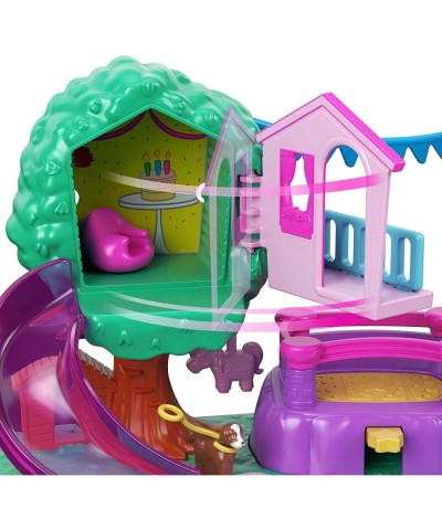 Pollyville Playground Adventure Playset Micro Polly Doll Treehouse Slide Bouncy Castle Jungle Gym Ice Cream Cart Peaches Figu...