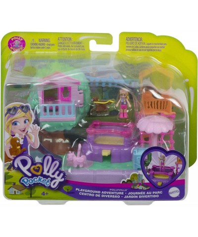 Pollyville Playground Adventure Playset Micro Polly Doll Treehouse Slide Bouncy Castle Jungle Gym Ice Cream Cart Peaches Figu...