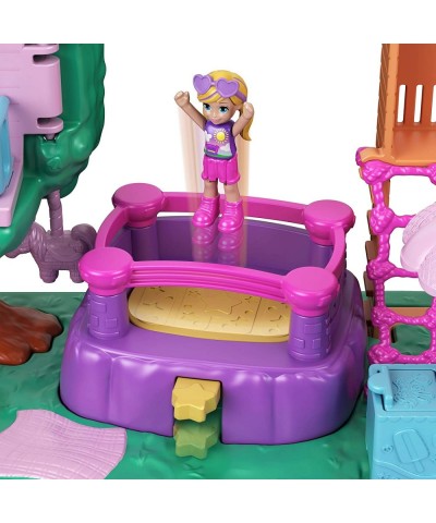 Pollyville Playground Adventure Playset Micro Polly Doll Treehouse Slide Bouncy Castle Jungle Gym Ice Cream Cart Peaches Figu...