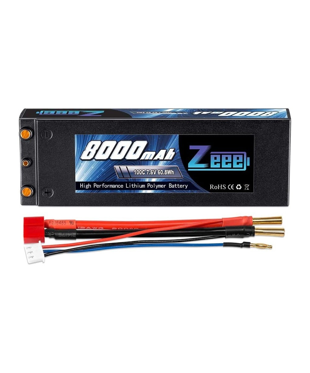 2S Lipo Battery 7.6V 100C 8000mAh High-Voltage Hardcase RC Lipo Batteries with 4mm Bullet to Deans T Connector for RC Vehicle...