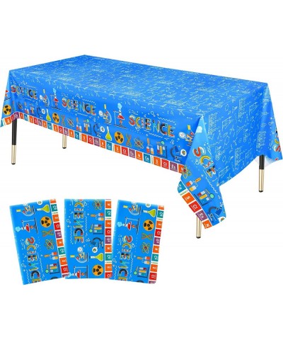 3 Pack Science Party Tablecloth Plastic Science Laboratory Birthday Table Cover for Sciencist Themed Birthday Party Decoratio...