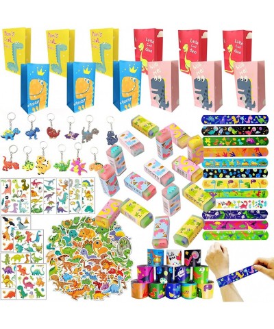 110 Pcs Dinosaur Party Favors for Kids Boys Dinosaur Themed Party Supplies with Slap Bracelets Party Bags Keychains Stickers ...