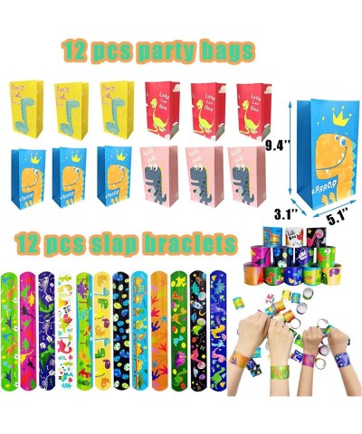 110 Pcs Dinosaur Party Favors for Kids Boys Dinosaur Themed Party Supplies with Slap Bracelets Party Bags Keychains Stickers ...