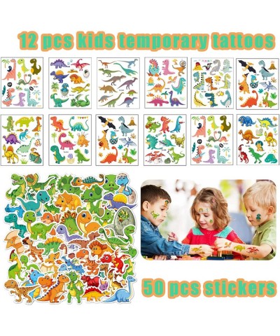 110 Pcs Dinosaur Party Favors for Kids Boys Dinosaur Themed Party Supplies with Slap Bracelets Party Bags Keychains Stickers ...