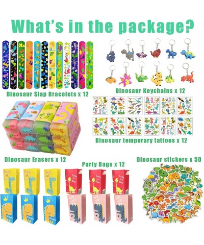 110 Pcs Dinosaur Party Favors for Kids Boys Dinosaur Themed Party Supplies with Slap Bracelets Party Bags Keychains Stickers ...