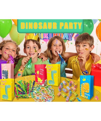 110 Pcs Dinosaur Party Favors for Kids Boys Dinosaur Themed Party Supplies with Slap Bracelets Party Bags Keychains Stickers ...