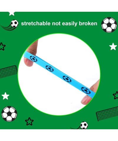 24pcs Soccer Party Favors Supplies Set 12pcs Soccer Bracelets with 12pcs Soccer Keychains for Soccer Party Birthday Party Dec...